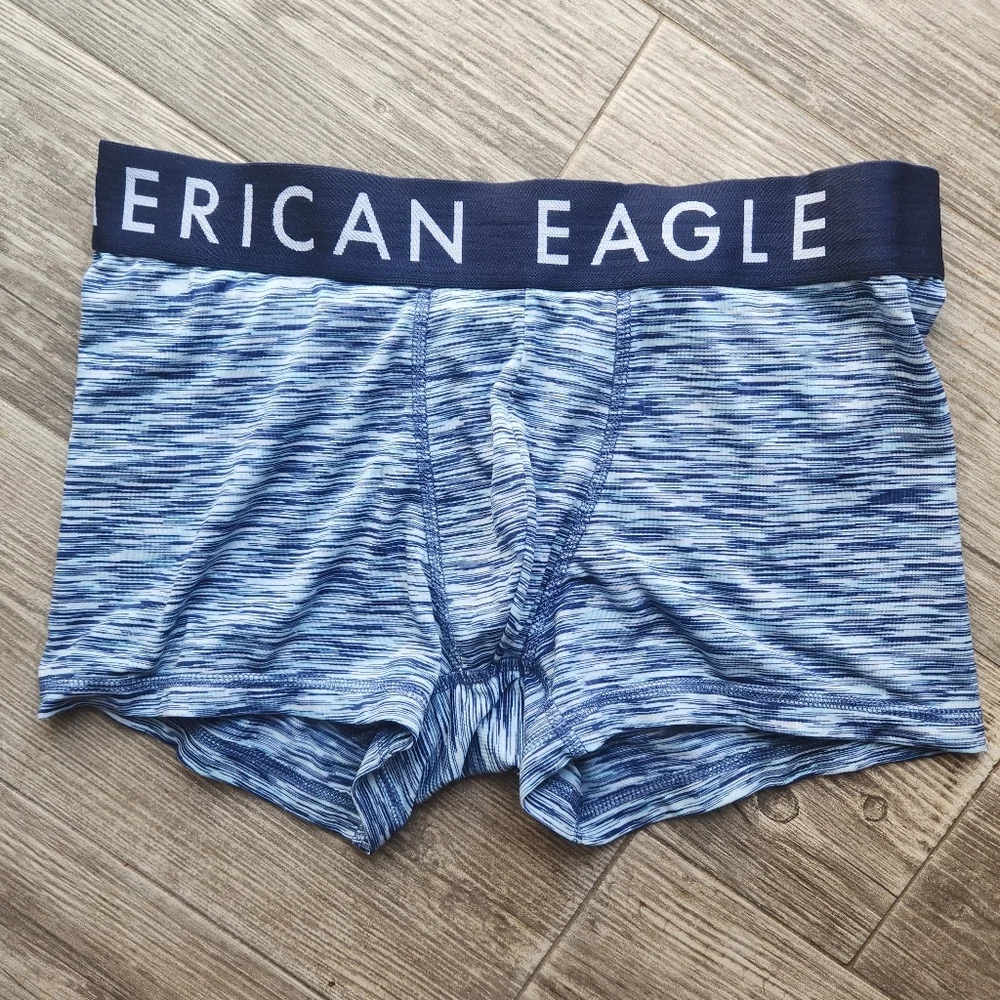 Men's AMERICAN EAGLE Blue Space Dye FLEX Boxer Briefs Medium